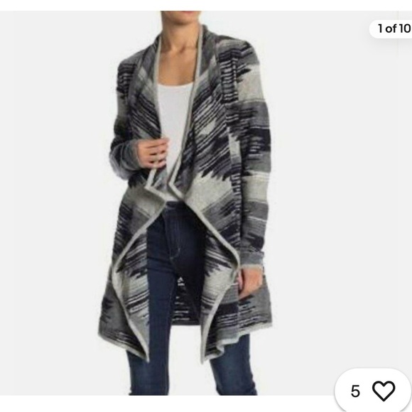 Lucky Brand Open Front Cardigan size XL Aztec Southwestern Boho Hippie New - Picture 1 of 15